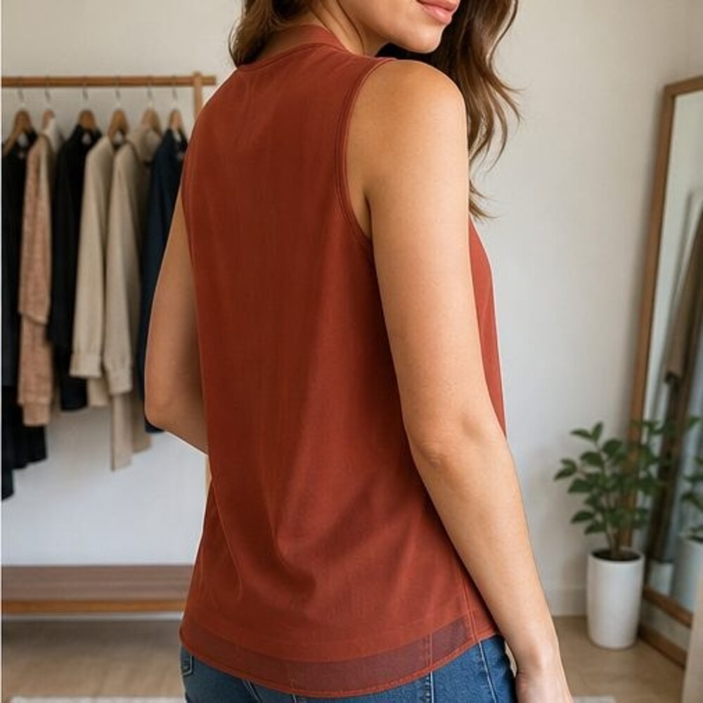 Rust Peplum Top - Picture 3 of 6
